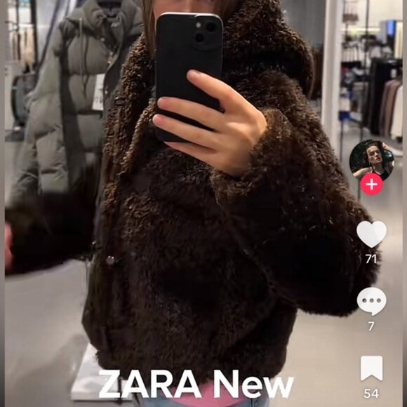 ZARA BRAND NEW FAUX FUR SHEARLING TOGGLE TEDDY JACKET Size S - Picture 6 of 13